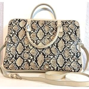 Computer Carry on Handbag Crossbody Python Snake Reptile Print 17X13X5" WHBM